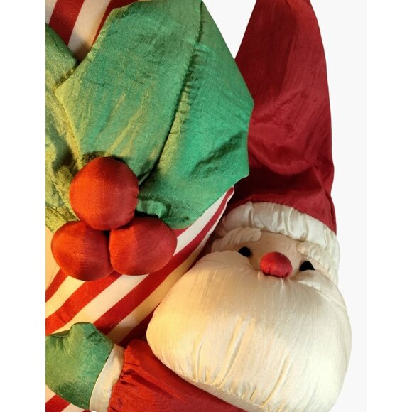 Santa Hanging Candy Cane Plush Vintage Christmas 18 inches - Picture 4 of 9